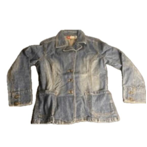 Faded Glory Blue Denim Jacket Women’s Small Classic Fit Cotton Jean Coat - Picture 2 of 7